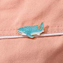 Whale Shark Enamel Brooches Cute Marine Animal Collar Pins With