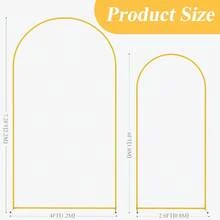 3 Pack Metal Arch Backdrop Stand(7.2FT/6.6FT/6FT), Decorative Balloon Arch Stand, Easy Assembly Gold Wedding Arch, Stable Backdrop Arch Stand For Wedding Ceremony, Birthday Party, Baby Shower - Vàng - Xem 12