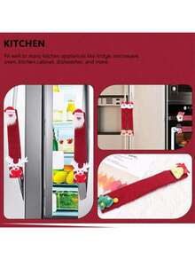 1 件装节日圣诞烤箱和冰箱把手套，时尚个性化烤箱把手套，完美适用于节日家居装饰、圣诞装饰、圣诞礼物、春节礼物、家居圣诞装饰、圣诞节