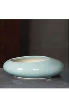 大口径粗陶透气蝴蝶兰盆景花盆，陶瓷大号多肉植物竹兰花盆 - 彩色 - 查看 12