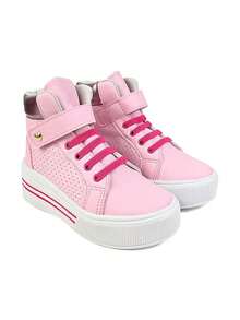 CHILDREN'S HIGH-TOP TENNIS SHOES FOR GIRLS, COMFORTABLE FASHION BOOTS - Baby Pink - View 2