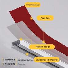 Self Adhesive Curtain Track, Paste Type No Need To Drill, Suitable For Smooth Ceiling Or Wall, Closets, Door And Window Frames, Meet Multi-Scenario And Multi-Functional Needs Bathroom Decor