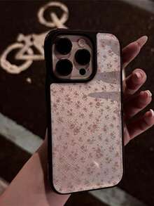 Cute Pink Floral Pattern Protective Case Compatible With IPhone 16 Pro Max, IPhone 16, IPhone 15 Pro Max, IPhone 14, IPhone 13 Pro, IPhone 15, Shockproof Full Coverage Phone Case - Pink - View 4