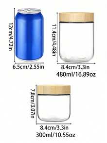 Glass Jars, Overnight Oats Jars (With Lids), Kitchen Glass Jars, Oatmeal Jars (With Lids), Glass Storage Jars, Sealed Food Jars (With Wooden Lids), Glass Cups, Food Storage Containers, Spice Jars, Oatmeal Cups, Yogurt Cups, Breakfast Cups, Cereal Containers, Salad Cups, Dishwasher , Suitable For Yogurt, Salad And Cereal - Multicolor - View 8