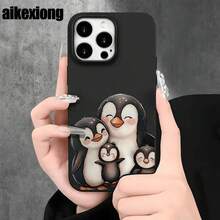Fundas y carcasas protectoras para teléfono con diseño de tres pingüinos, con orificios grandes. Compatibles con phone 16 Pro Max, 16, 15 Pro, 14, 14 Plus/14 Pro Max, 13, 13 Pro, 12 Pro, 11/11 Pro. Serie Pro. Regalos para cumpleaños y fiestas - Blanco - Ver 5