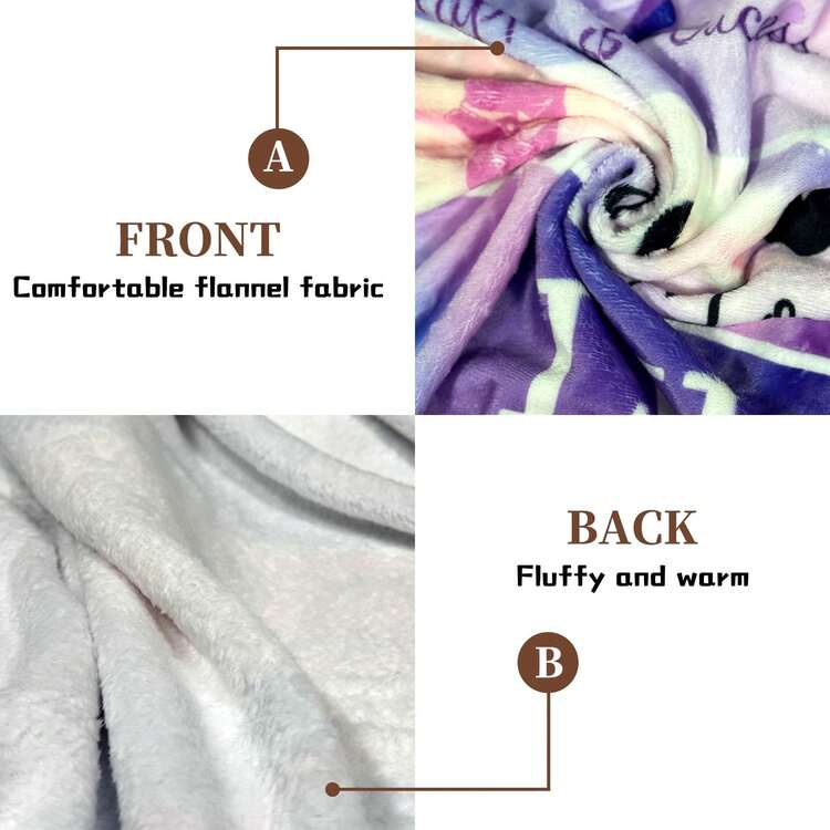 Purple Floral Ballet Throw Blanket For Youth, Lightweight Flannel Fleece, 50x60 Inch, Machine Washable - 紫色 - 查看 4