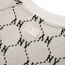 MLB Monogrâmico Unissex Dia Jacquard Meia Blusão, Tops Casuais de Moletom, Roupas Esportivas