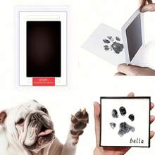 Almohadilla con huella de pata de mascota - Para gatos y perros, recuerdo fácil de limpiar - Tinta negra de secado rápido - Regalo para nuevas mascotas | Conmemorativo creativo de mascotas, diseño amigable para el usuario, material de secado rápido - Multicolor - Ver 1