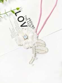 Handmade Flower Bag Charm With Rhinestones Cute Girl Accessory Y2K