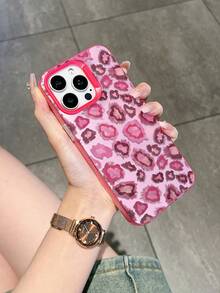 Pink Textured Phone Case Compatible With Iphone 14 Pro Max/16 Pro Max, Minimalist & Cute Design Suitable For Men, Compatible With Iphone 13/14/12, Suitable For Women, Compatible With Iphone 11 Pro Max, Electroplated Buttons, Shock-Proof Compatible With Iphone 13 Pro, 15 Pro Max, 16 Plus, Cute & Minimalist Design - Pink Mirror Frame Silver Powder - View 2