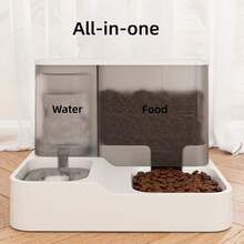 Automatic Cat Food And Water Dispenser Set, 2-In-1 Automatic Pet Feeder And Waterer, Visible Integrated Gravity-Fed Pet Food Container, Feeder For Dogs (Such As Teddy Breeds) / Gift - Blue - View 5