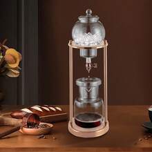 600ml Luxury Ice Cold Brew Dripper Coffee Maker In Stainless Steel And Borosilicate Glass, Gold Coffee Maker For 6-8 People, Quick Brew Drip Coffee Maker For Café Home And Office, Iced Coffee Cold Brew Drip Tower Coffee Maker, Ice Coffee Machine, Cold Brew Dripper Iced Coffee Brewer Maker - Vàng - Xem 3