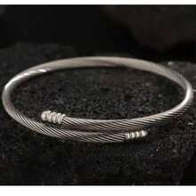 1pc Fashionable Minimalist Silver Twisted Rope Design Adjustable Vintage Bracelet, Handmade DIY Accessory Halloween Accessories Teachers Day