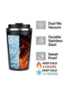 1 Stück minimalistischer Kaffeebecher, Material aus 304 Edelstahl, kann Kaffee, Blumentee, Früchtetee Getränke halten, korrosionsbeständig, vakuumisoliert um warm/kalt zu halten