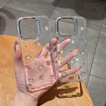 Evil Eye 1pc Electroplated Frame Glitter Eye Resin Phone Case Compatible With IPhone 11 12 13 14 15 16 Series - Clear - View 9
