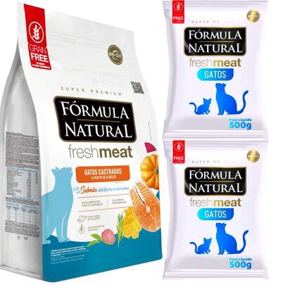 Fórmula Natural Fresh Meat Salmão Para Gatos Castrados 1kg