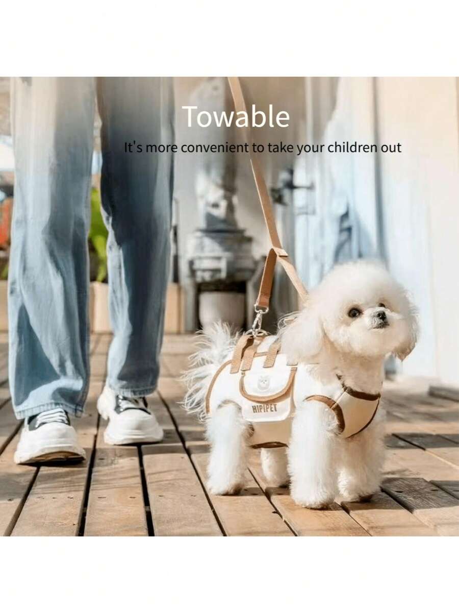 A Cute And Versatile Dog Leash Harness - Portable, Breathable, And Slip-Resistant Pet Harness, Equipped With Adjustable Shoulder Straps, Suitable For Cats And Dogs, Cross-Body Or Shoulder-Borne, Pet Supplies | Fashionable Dog Gear