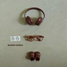 3pcs Doll Accessories Set: Shoes + Glasses + Headphones, Multiple Colors Available, Compatible With LABUBU – Perfect Gift For Christmas, Halloween & Birthdays (Doll Not Included)