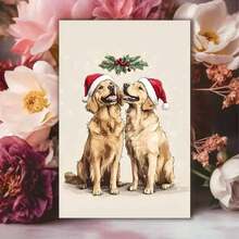 1pc Fun And Unique Christmas Card, "Christmas Dog: Merry Holiday, Golden Retriever" Card, Christmas Card For Friends, Adult Christmas Card, Suitable For Christmas, Christmas Eve, Holiday Celebration Occasion, Santa Claus Card - Multicolor - View 9