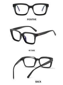7 szt. europejskich i amerykańskich okularów przeciwsłonecznych blokujących niebieskie światło, kwadratowe, z przezroczystymi soczewkami, nowe minimalistyczne oprawki do okularów w stylu ulicznym