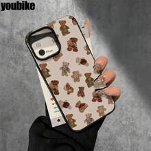 Fundas y carcasas protectoras con estampado de ositos de peluche y orificios grandes, compatibles con phone 16 Pro Max, 16, 15 Pro, 14, 14 Plus/14 Pro Max, 13, 13 Pro, 12 Pro, 11/11 Pro. Regalos para cumpleaños y fiestas - Negro - Ver 6