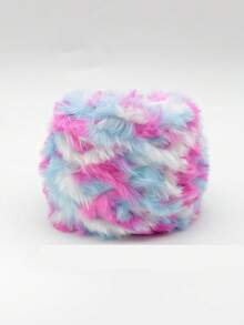 2/1pc 100g 钩针纱，彩虹混纺，奢华柔软人造毛皮纱球，羊毛纱，粗羊毛仿貂毛花式纱，粗羊毛手工编织纱，柔软纱 DIY 钩针编织纱线，用于衣服、圣诞帽