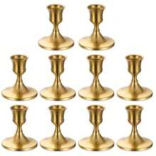 2/4/6/12/30pcs Cone Shaped Candle Holders, Gold/Black Candle Stands For Tabletop Center, Wedding Reception, Holiday Christmas Fireplace Or Home Decor