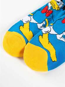 1/2 Pair Authentic Disney Donald Duck Halloween & Christmas Gift Socks, Cartoon Animation Character Socks For Men & Women, Creative & Interesting Disney Socks - Multicolor - View 2