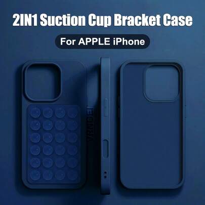 VRNOEI Luxury Suction Style Fashion Shockproof Suction Cup Upgraded 2-In-1 Suction Cup Phone Premium Holder Case Compatible With 16/15/11/12/13/14/17 Pro Max Plus/17 AIR Shock-Proof Back Cover Accessory Spring Gift