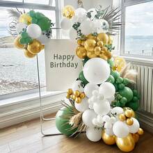 51pcs Sage Green & Gold Balloons, 10/12 Inch Olive Green Metallic Gold Latex & Gold Foil Confetti Balloons, Suitable For Men & Women Birthday, Party, Bridal Shower, Anniversary, Engagement, Wedding, Gender Reveal Party, Jungle Theme Party Decoration - Multicolor - View 7