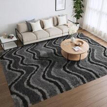 Carpets-Merelax Soft Area Rug For Livingroom Bedroom, Machine Washable 4x6 Black Rugs Fluffy Shaggy Bedside Rug, Non Slip Indoor Carpet For Nursery Kids Room Home Decor Aesthetic