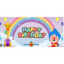 Plim Background Birthday Party Photography Cartoon Photo Background Rainbow Vinyl Desktop Banner Decoration Supplies 02 - Trắng 3 - Xem 2