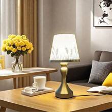 Vintage Floral Fabric Lamp With Energy-Saving LED, USB Powered - Metal Base, Warm Glow Suitable For Bedroom, Study Or Living Room Decor, Study Lighting | Vintage Style Lamp | Fabric Lampshade, Bedroom Desk Lamp