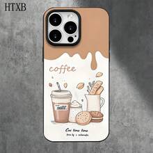 Fundas y carcasas protectoras con diseño de pan y café, con orificios grandes, compatibles con phone 16 Pro Max, 16, 15 Pro, 14, 14 Plus/14 Pro Max, 13, 13 Pro, 12 Pro, 11/11 Pro. Regalos para cumpleaños y festividades - Negro - Ver 5