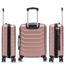 Cabin Suitcase 55x40x20cm ABS+Polycarbonate - 10kg (40L) | Semi-Rigid Small Trolley Hand Luggage 4 Wheels 360° Swivel Numeric Lock - Yellow/Navy/Mint/Black/Pink/Rose Gold/Turquoise/Green - 銹玫瑰色 | S | 55x40x20 - 查看 4
