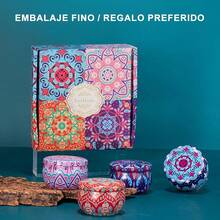 Velas Aromaticas en  Latas, Cera de Soja 100 % Pura, Aromaterapia,Alivio Del Estrés y Relajación, Adecuado para Yoga, Meditación, Navidad, Día de San Valentín - 4 colores C - Ver 7