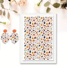 DONQE Flowers And Plants Pattern Print Water Transfer Paper, Making Soft Ceramic Earrings, Double-Sided Water Clay Transfer Stickers DIY Handmade Mold