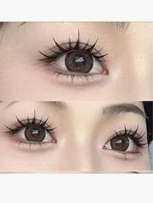 100 szt. kępek słonecznika, grube i urocze, segmentowane sztuczne rzęsy, naturalne, kreskówkowe, skręt C