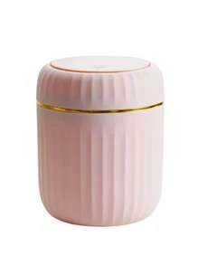 Mini Desktop Trash Can, With Lid, With Garbage Bag, Top Gallon Small Countertop Trash Can, Small Desktop Plastic Lid Trash Can, Desktop Small Recycling Cute Trash Can, Gallon Suitable For Office Bathroom, Kitchen, Living Room, Bedroom, Pink Mini Trash Can, With Lid,