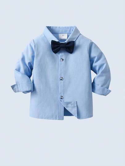 BOARNSEORL Baby Boys 3-Piece Gentleman Outfit - Long Sleeve Shirt, Vest With Bow Tie, And Pants, Fashionable And Dapper For Birthday Party, Christmas Party, Wedding, Baby Shower, Anniversary