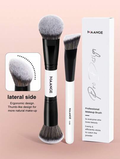 MAANGE 1支/2支/3支/6支/7支装 专业双头面部化妆刷，触感柔软，多功能化妆工具，带纸盒，包含散粉刷、腮红刷、遮瑕刷、晕染刷、粉底刷、修容刷、晕染刷，温和亲肤，适合所有肤质，非常适合日常使用和旅行，是送给女性和女孩的理想礼物。