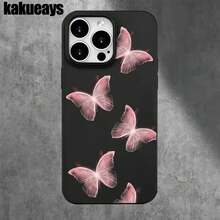 Fundas protectoras rosas transparentes con diseño y orificios grandes. Compatibles con phone 16 Pro Max, 16, 15 Pro, 14, 14 Plus/14 Pro Max, 13, 13 Pro, 12 Pro, 11/11 Pro. Serie. Regalos para cumpleaños y festividades - Blanco - Ver 2