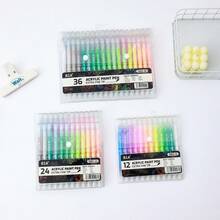 1pc High-Quality Colorful Journaling Pen, Art Student Drawing Gel Pen, Available In 12/24/36 Colors, Water-Based Pen, For DIY Planner, Painting, Doodle, Large Capacity Colored Pen, Marker Pen