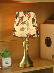 Vintage Floral Fabric Lamp With Energy-Saving LED, USB Powered - Metal Base, Warm Glow Suitable For Bedroom, Study Or Living Room Decor, Study Lighting | Vintage Style Lamp | Fabric Lampshade, Bedroom Desk Lamp
