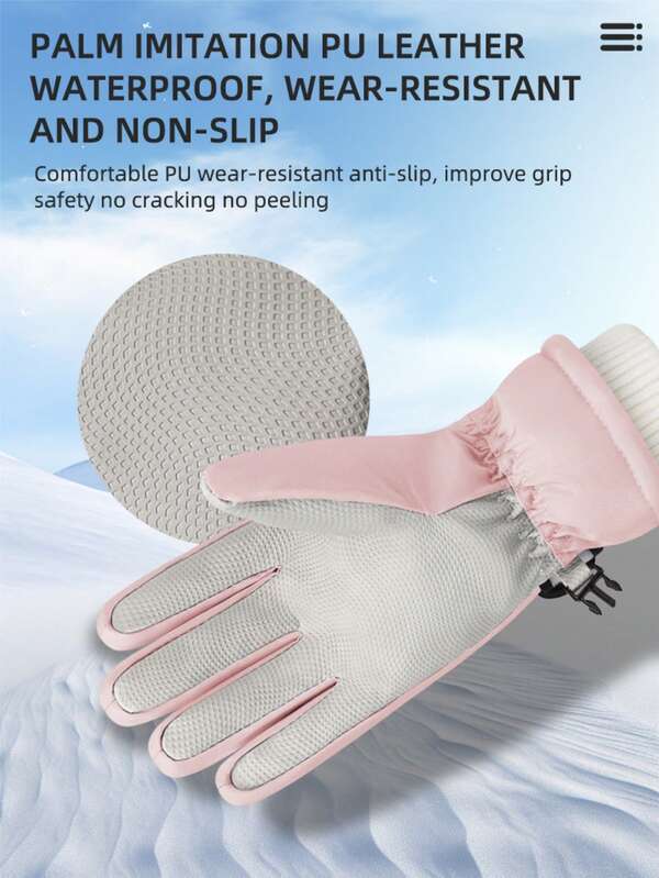 2025 New Unisex Ski Gloves, Outdoor Sports Windproof Gloves With Thermal Lining, Touchscreen Cycling Gloves