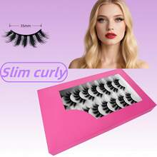 8 Pairs Fashion Daily Wear Black Pug False Eyelashes, Exaggerated Thick Curly European And American Style Fake Eyelashes - Black - View 3