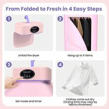 Portable Clothes Dryer, Mini Dryers For Laundry, Small Foldable Electric Compact Drying Machine For Travel,RV, Home & Apartment, With Dry Bag - 查看 7