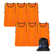 6/12 PCS Youth Pinnies Vertical Stripe Breathable Mesh Pennies For Soccer Basketball Sports