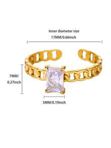 1 Nhẫn nữ hình trái tim xinh xắn bằng thép không gỉ, nhẫn nhỏ có thể điều chỉnh, mặt đá Zirconia giả, trang sức thời trang cho nữ, quà tặng sinh nhật, quà tặng ngày lễ tình nhân - vàng vàng 2 - Xem 21