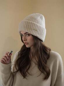 1pc Women's Knitted Beanie Hat, Warm And Windproof Earflap Design, Suitable For Outdoor Activities And Travel, Autumn/Winter - Knitted Hat - View 4